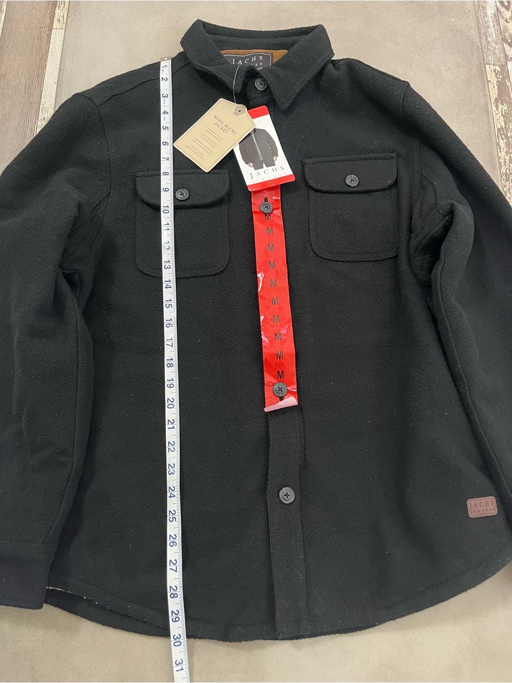 Jachs New York Wool Blend Sherpa Lined Shirt Jacket Black Size Medium NWT - Picture 6 of 7